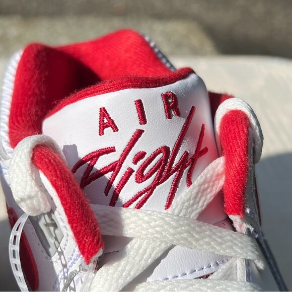 NEW Size 7Y Womens Size 8.5 Nike White & Red Air Flight 89 Big Kids Sneakers - Picture 5 of 8